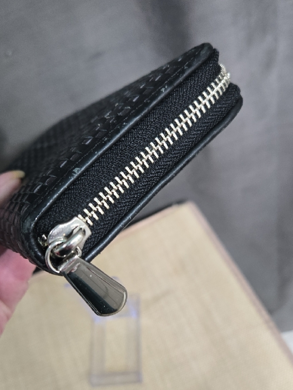 Coach Black Woven Zip-Around Wallet - Picture 4 of 9